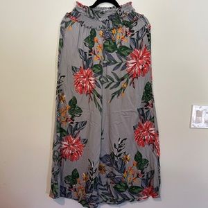 Floral wide leg pants